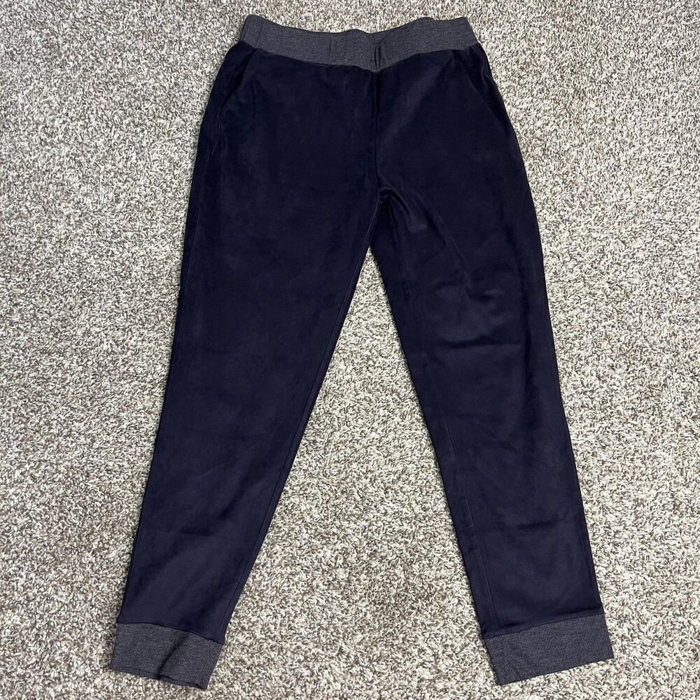 LOGO By Lori Goldstein Pants Womens L‎ Blue Jogger Elastic Waist Pockets Cuffed